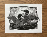 Load image into Gallery viewer, &#39;Loons&#39; lino print
