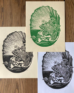 Load image into Gallery viewer, &#39;Columbia Spotted Frog&#39; lino print
