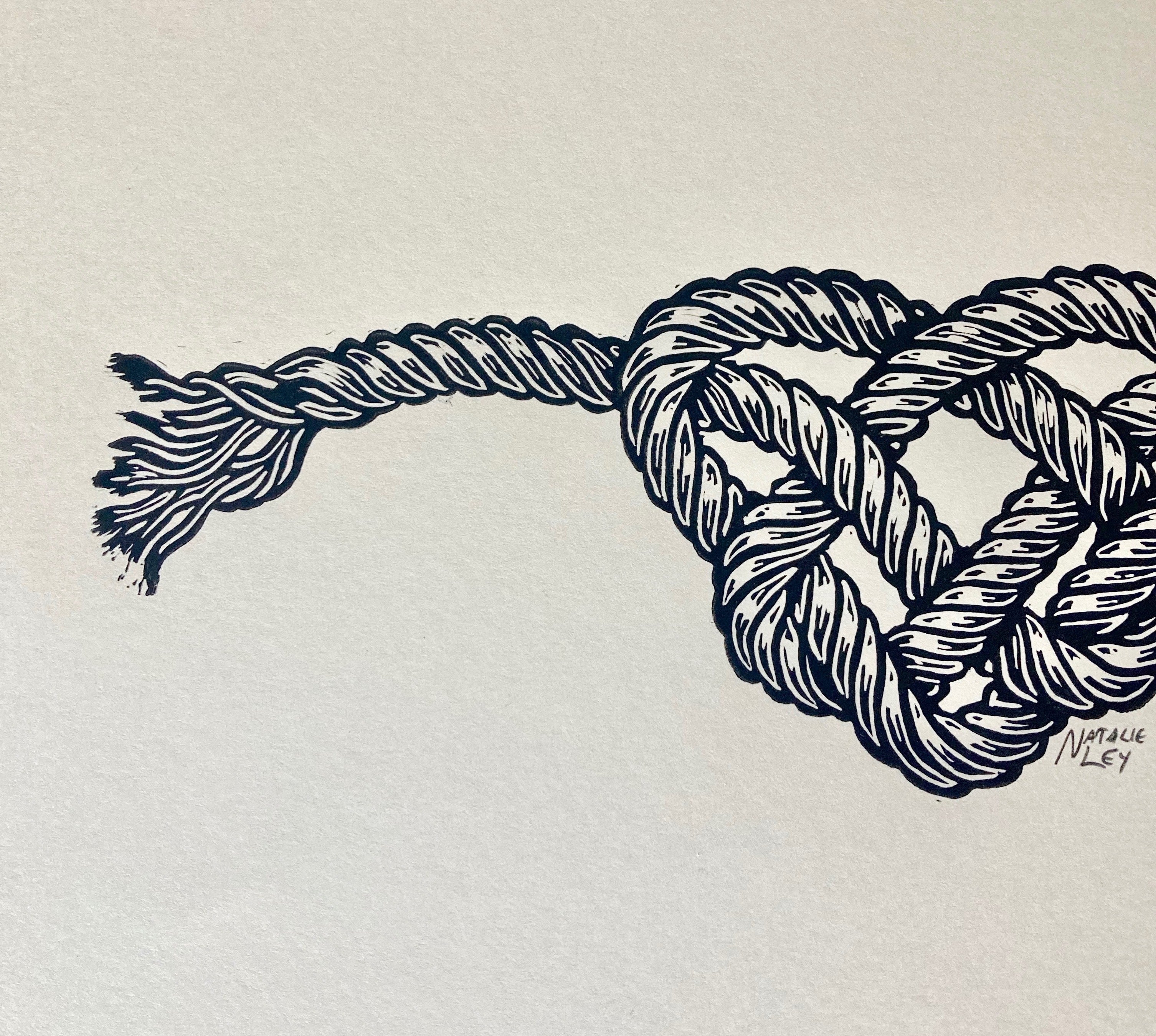 'Love Knot' lino print