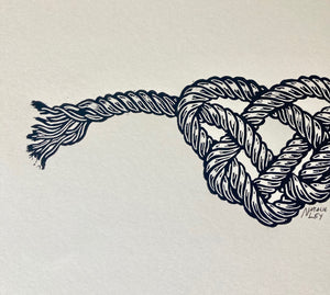 'Love Knot' lino print