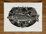 Load image into Gallery viewer, &#39;Walleye&#39; lino print

