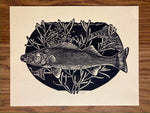 Load image into Gallery viewer, &#39;Walleye&#39; lino print
