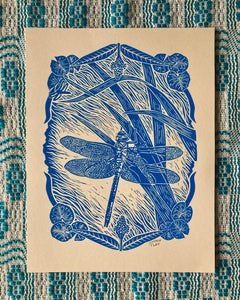 Green Darner Dragonfly' lino print – Snake Bite Creations