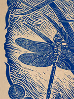 Load image into Gallery viewer, 'Green Darner Dragonfly' lino print
