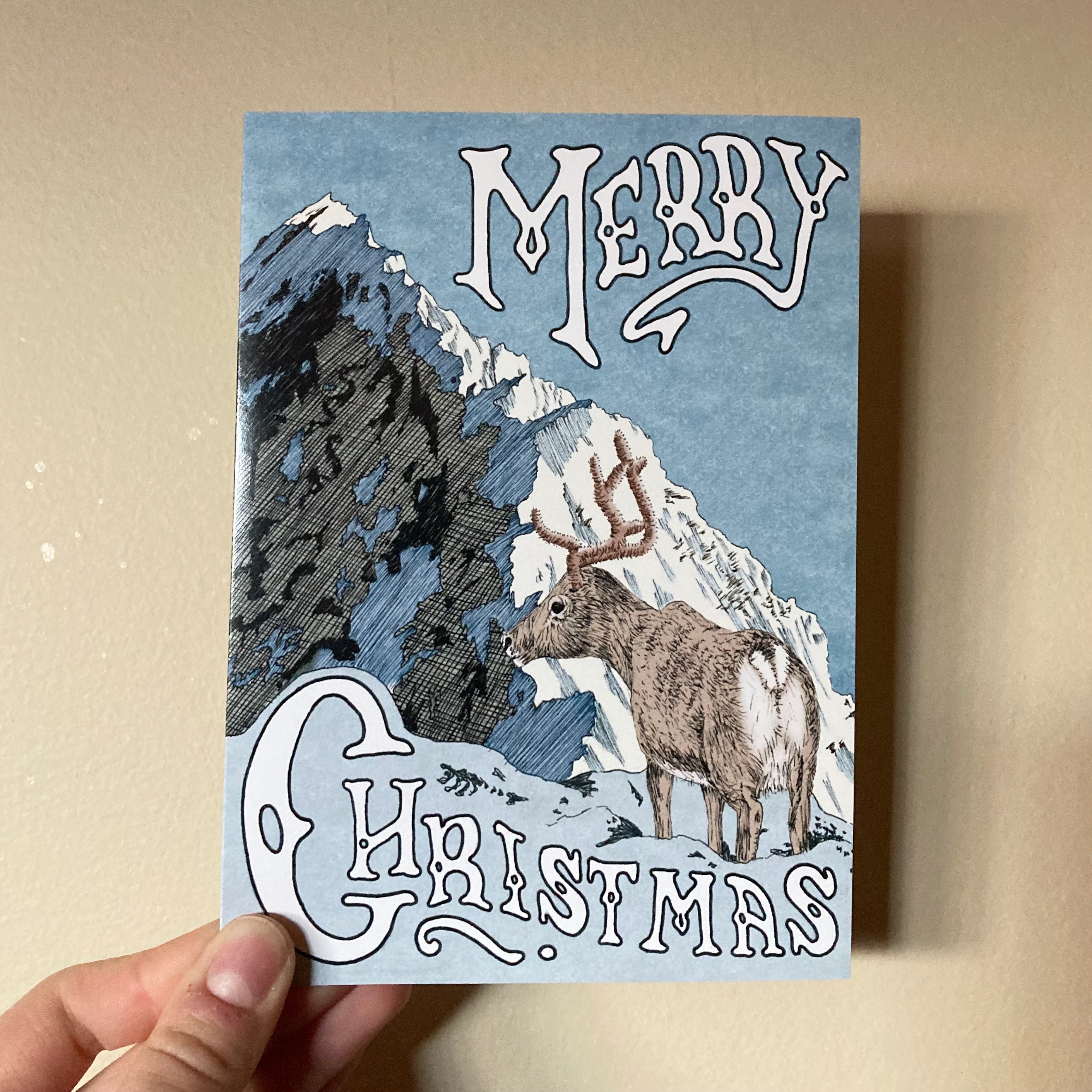 Mountain Reindeer Card