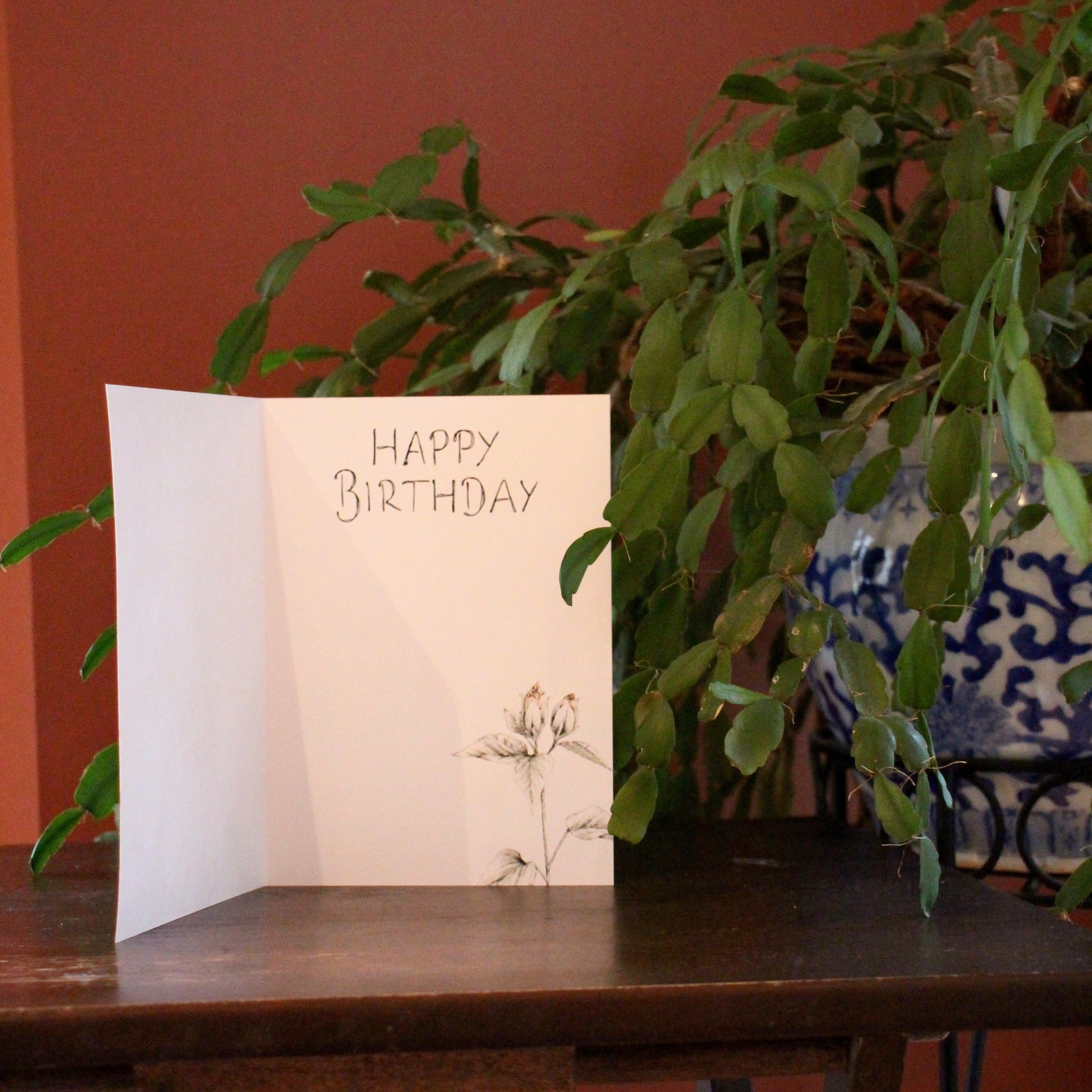 'Happy Birthday' Hibiscus Card
