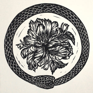 Snake & Flower hand print