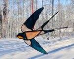 Load image into Gallery viewer, Stained Glass Pattern: Barn Swallow Bird in Flight pdf
