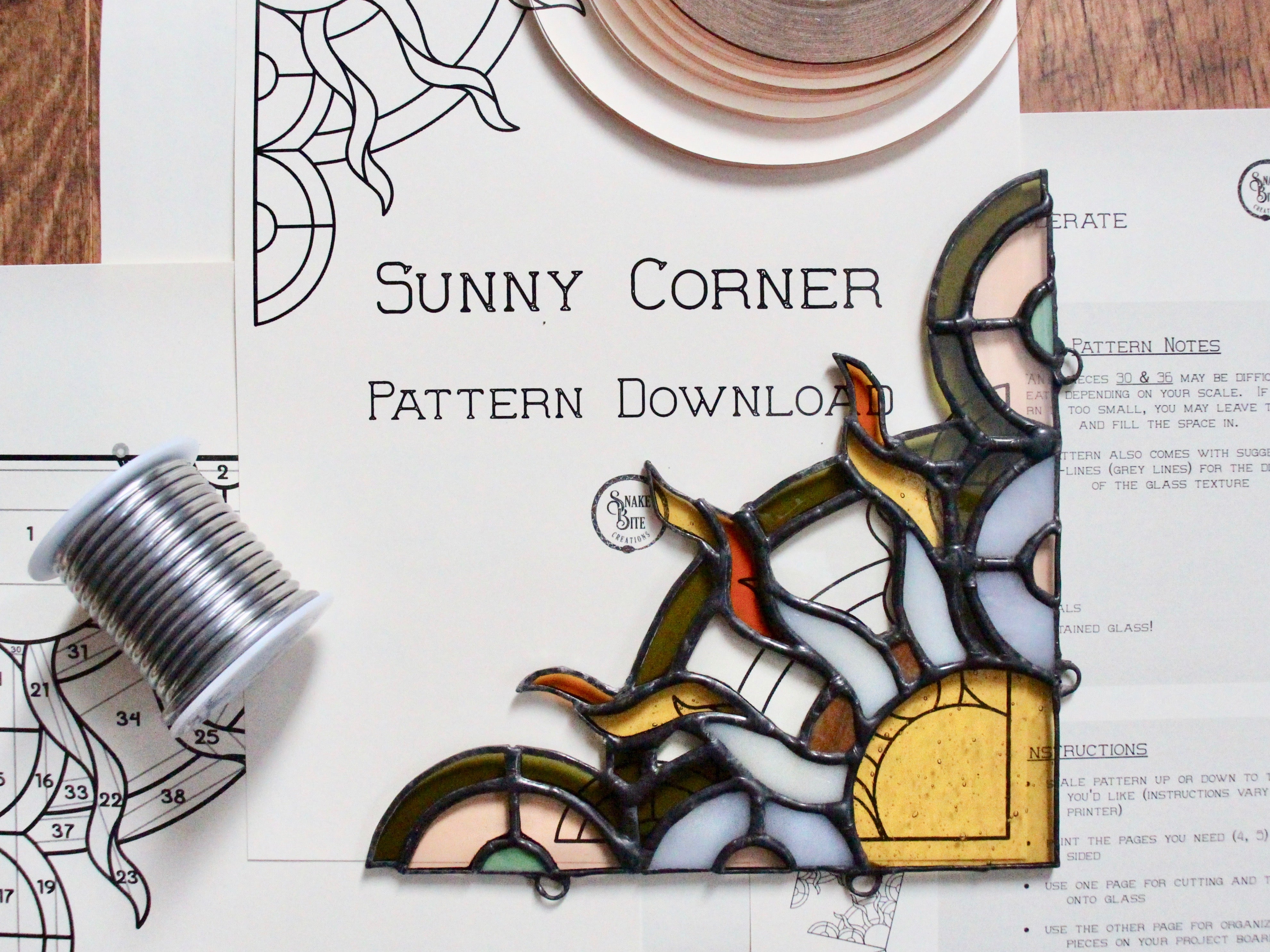 Stained Glass Pattern: Sunny Corner