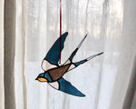 Load image into Gallery viewer, Stained Glass Pattern: Barn Swallow Bird in Flight pdf
