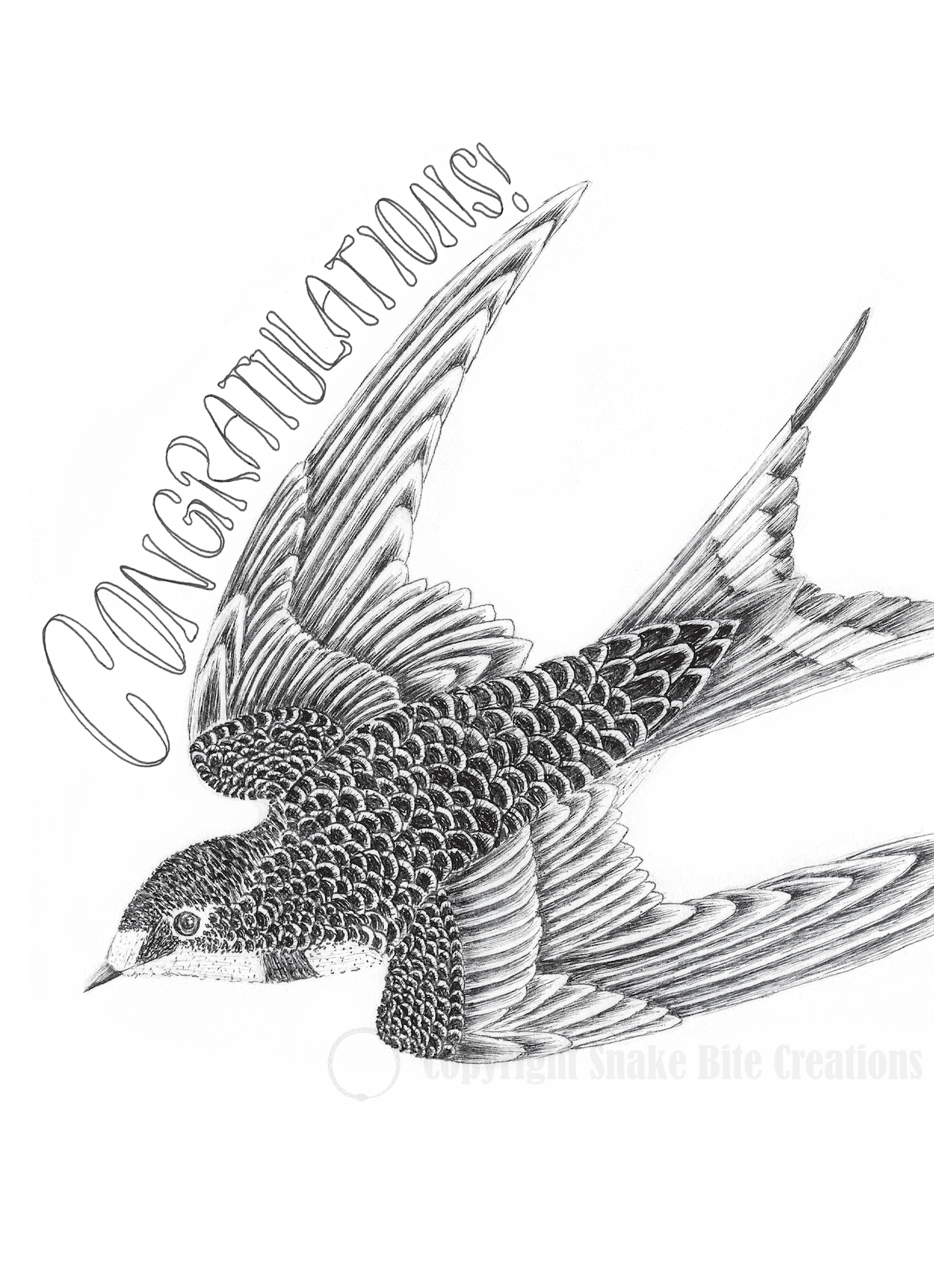 'Congratulations' Swallow Card