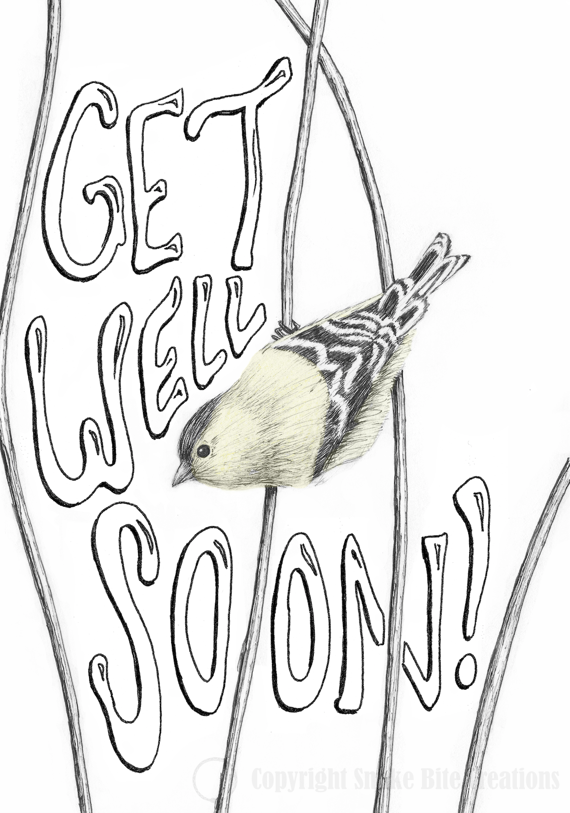 'Get Well Soon' Little Bird Card