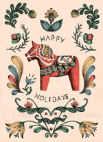 Load image into Gallery viewer, &#39;Happy Holidays&#39; Scandinavian Horse Card
